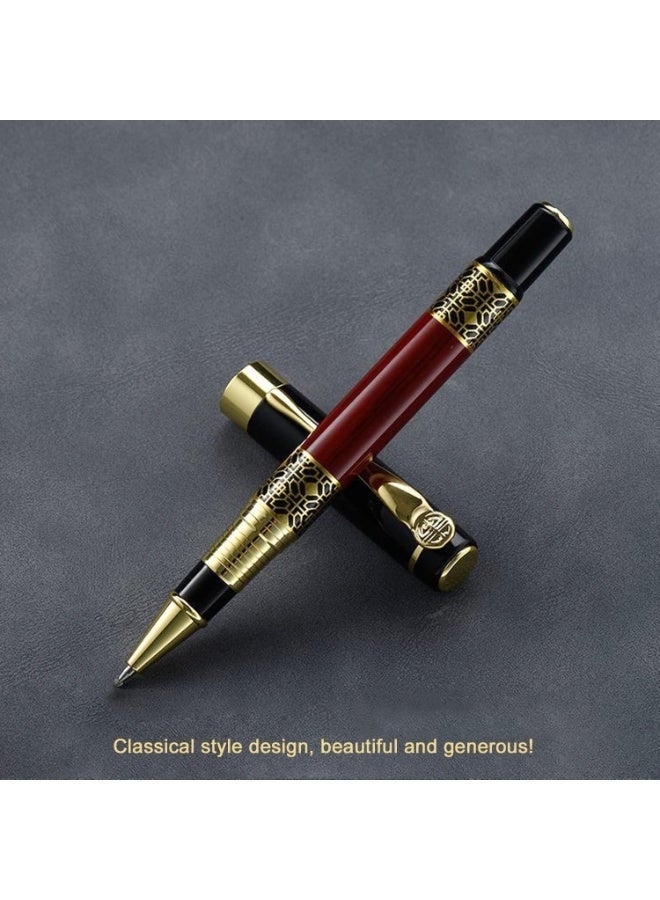 ChicAbode قلم الكرة الفاخرة ، أقلام الأعمال ، مجموعة هدية قلم الكرة ، للرجال والنساء المهنيين المكتب التنفيذي صندوق هدية أنيق ، خط إعادة ملء الكرة الأسود عرض 0.5 مم (أحمر) - Image 2